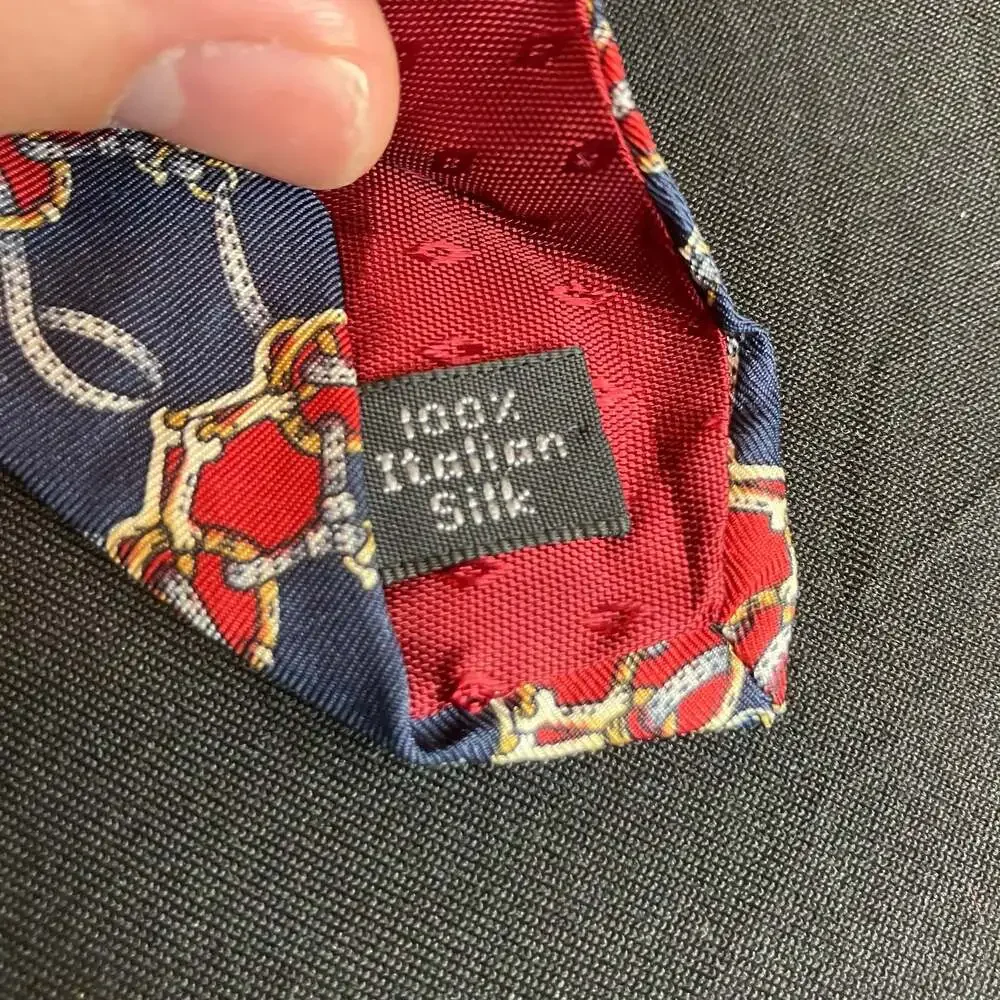 Requirements 100% Italian Silk Necktie with Chain and Crown Pattern